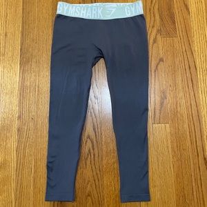 Gymshark Fit Cropped Leggings- Grey/Light Green